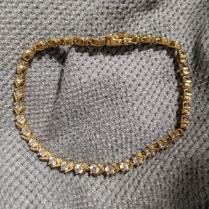 Sparkly Gold Tone Tennis Bracelet